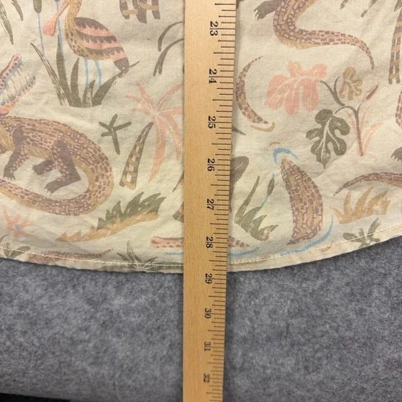 Howler Bros Shirt Mens Medium Tan Crocodile Tropical Short Sleeve Button Down - Picture 12 of 13